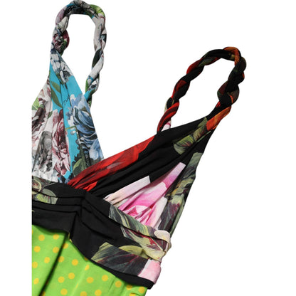 Dolce & Gabbana Multicolor Floral Patchwork Fitted Mini Dress Dolce & Gabbana