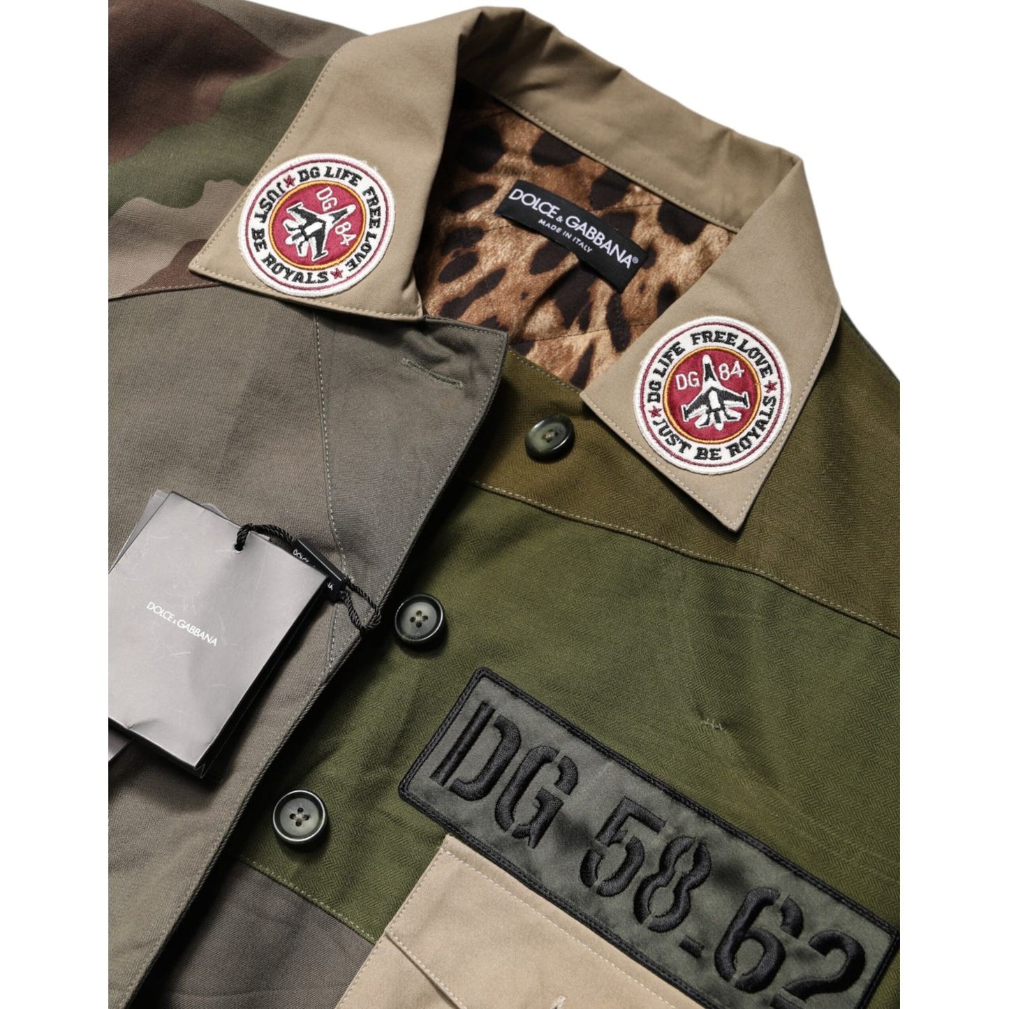 Dolce & Gabbana Military Green Cotton Button Down Jacket Dolce & Gabbana