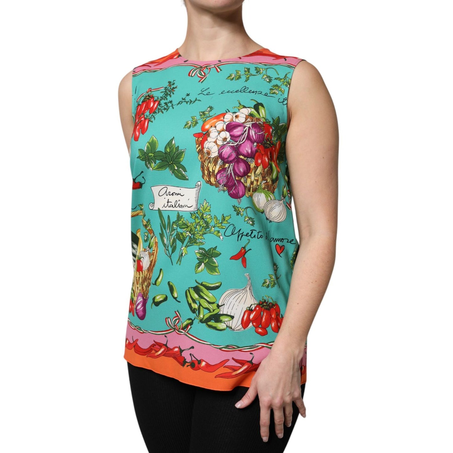 Dolce & Gabbana Multicolor Floral Silk Sleeveless Tank Top Dolce & Gabbana