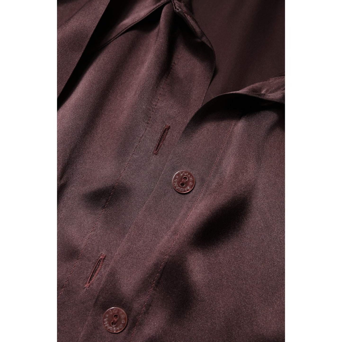 Dolce & Gabbana Brown Ascot Collar Long Sleeve Blouse Top Dolce & Gabbana