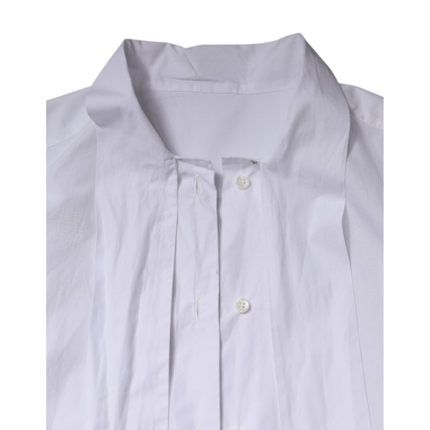 Dolce & Gabbana White Ascot Collar Long Sleeve Blouse Top Dolce & Gabbana