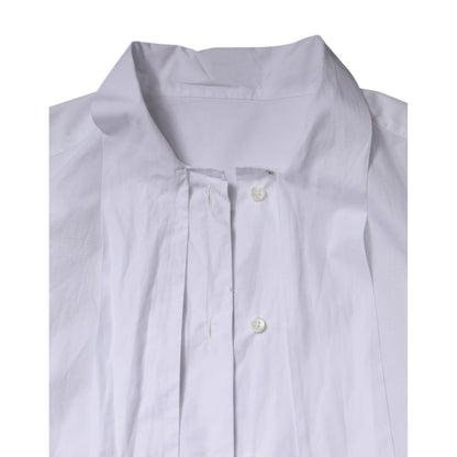 Dolce & Gabbana White Ascot Collar Long Sleeve Blouse Top Dolce & Gabbana