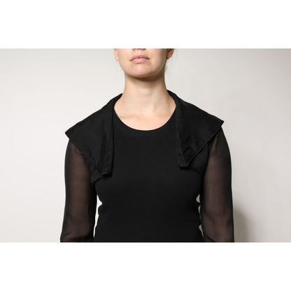 Dolce & Gabbana Black Silk Sheer Long Sleeves Blouse Top Dolce & Gabbana