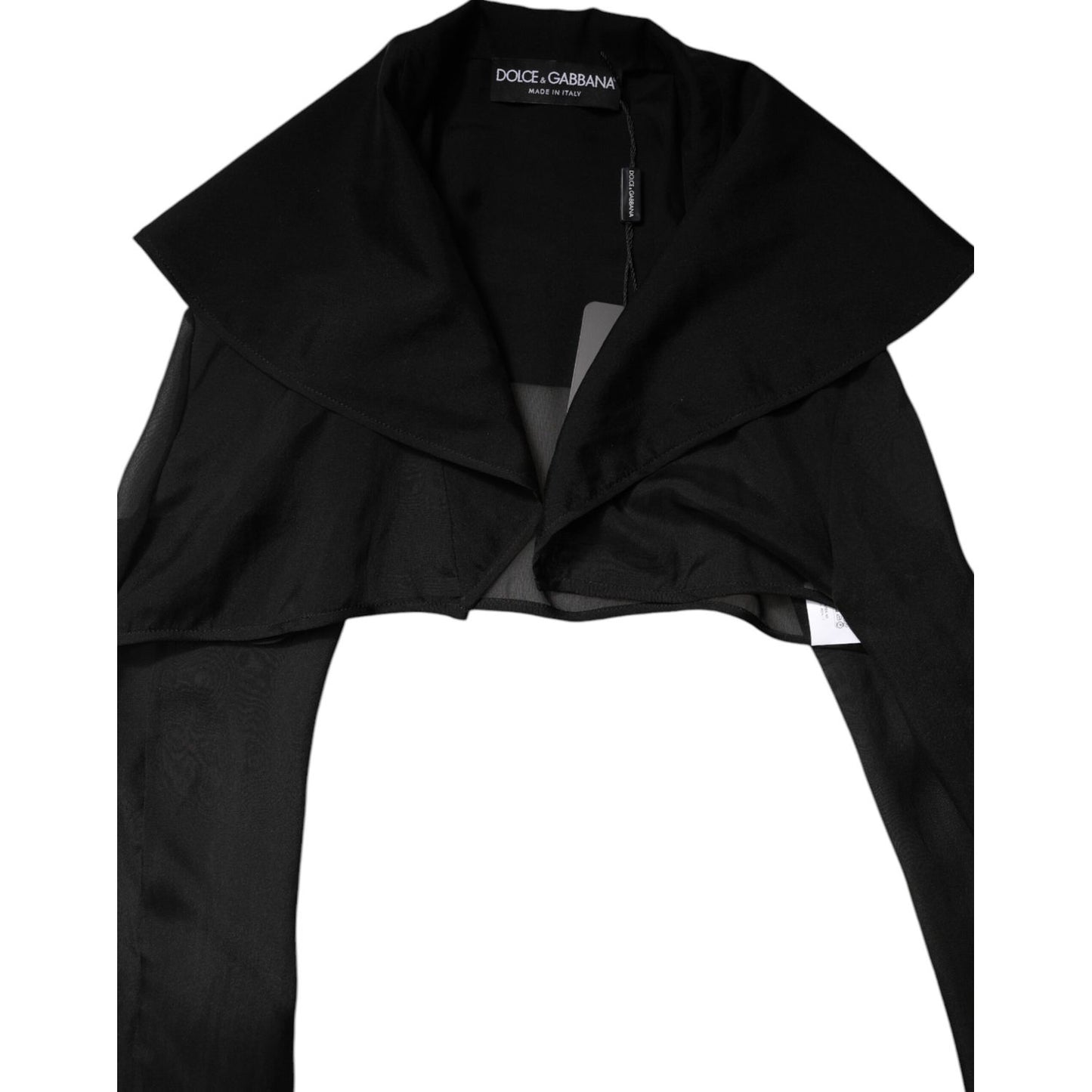 Dolce & Gabbana Black Silk Sheer Long Sleeves Blouse Top Dolce & Gabbana