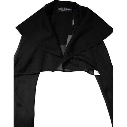 Dolce & Gabbana Black Silk Sheer Long Sleeves Blouse Top Dolce & Gabbana