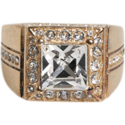 Dolce & Gabbana Gold Tone Sterling Silver 925 Crystals Ring Dolce & Gabbana