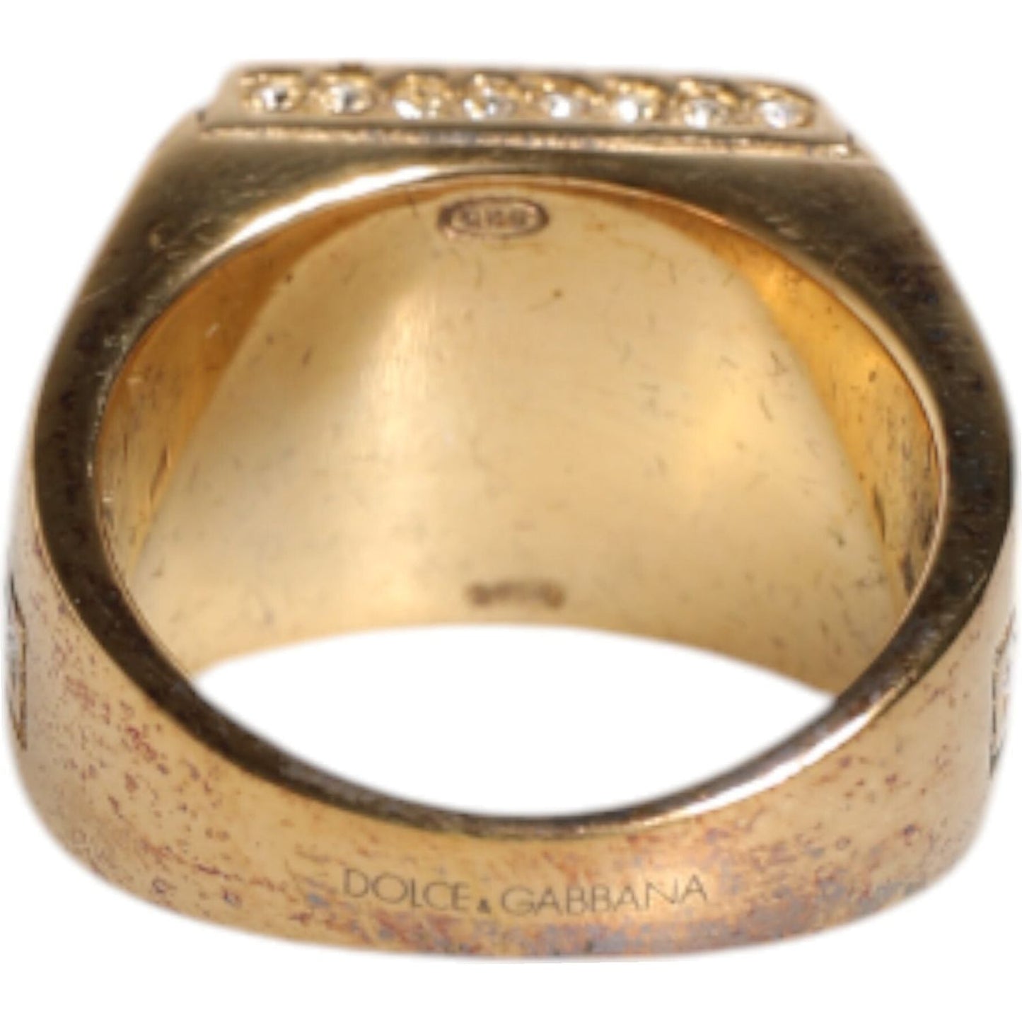 Dolce & Gabbana Gold Tone Sterling Silver 925 Crystals Ring Dolce & Gabbana