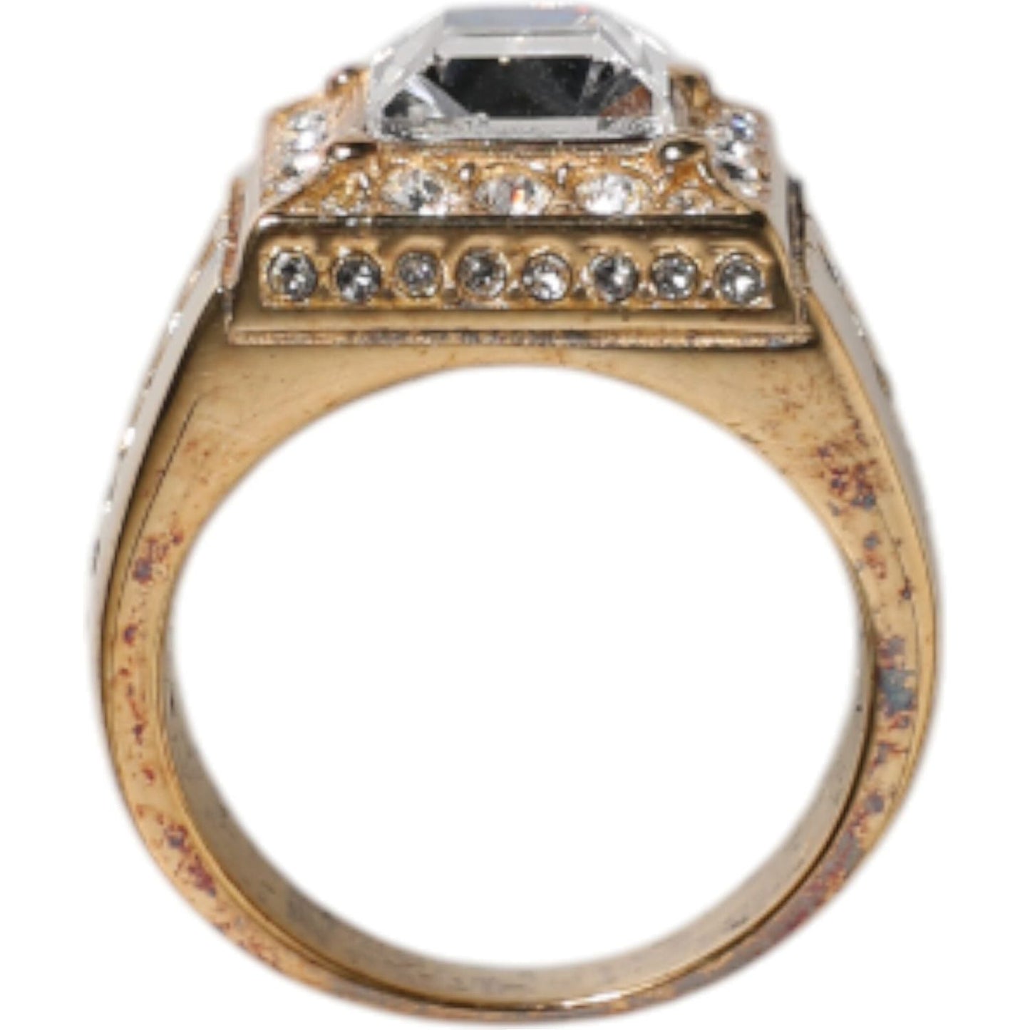 Dolce & Gabbana Gold Tone Sterling Silver 925 Crystals Ring Dolce & Gabbana