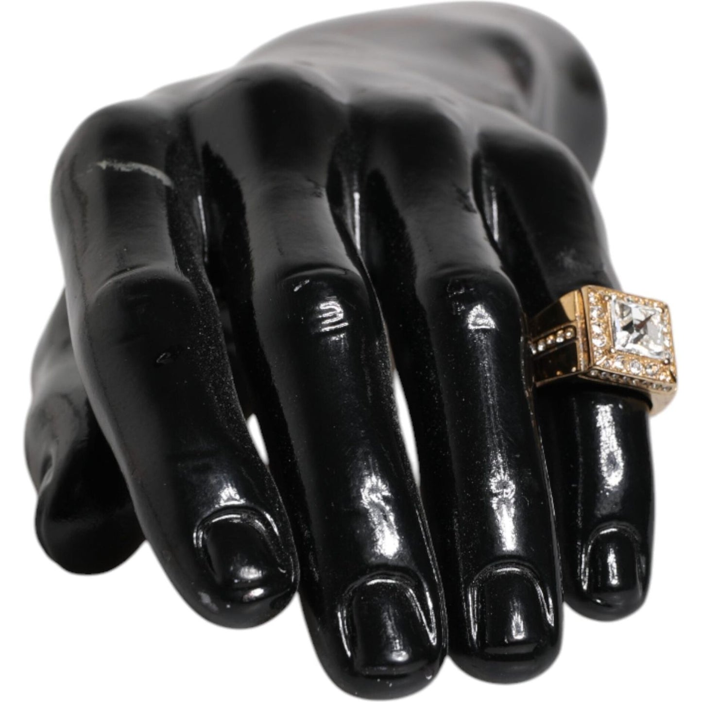 Dolce & Gabbana Gold Tone Sterling Silver 925 Crystals Ring Dolce & Gabbana