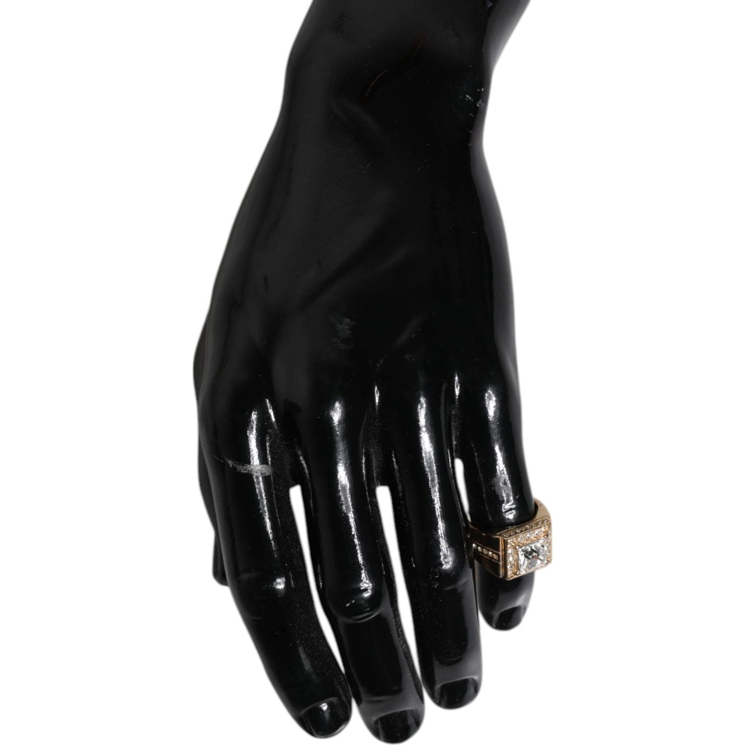 Dolce & Gabbana Gold Tone Sterling Silver 925 Crystals Ring