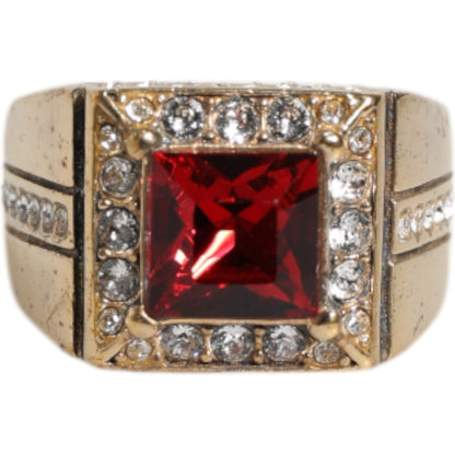 Dolce & Gabbana Gold Tone Sterling Silver 925 Crystals Ring Dolce & Gabbana