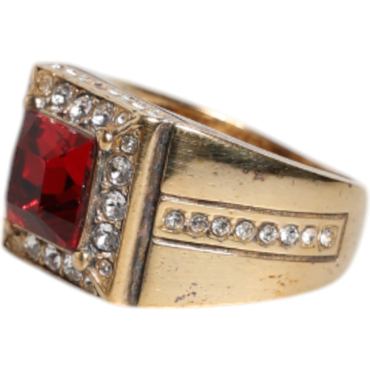 Dolce & Gabbana Gold Tone Sterling Silver 925 Crystals Ring Dolce & Gabbana