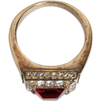 Dolce & Gabbana Gold Tone Sterling Silver 925 Crystals Ring Dolce & Gabbana