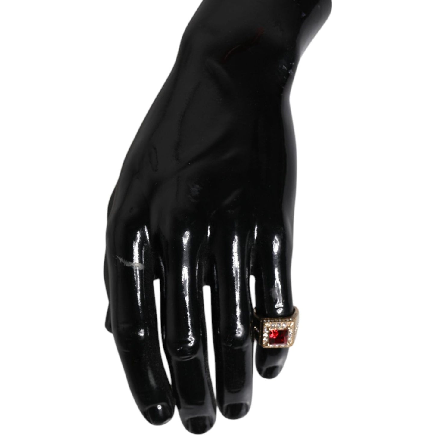 Dolce & Gabbana Gold Tone Sterling Silver 925 Crystals Ring Dolce & Gabbana