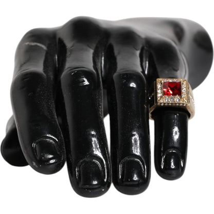Dolce & Gabbana Gold Tone Sterling Silver 925 Crystals Ring Dolce & Gabbana