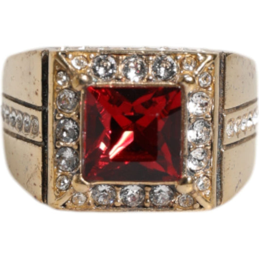 Dolce & Gabbana Gold Tone Sterling Silver 925 Crystals Ring Dolce & Gabbana