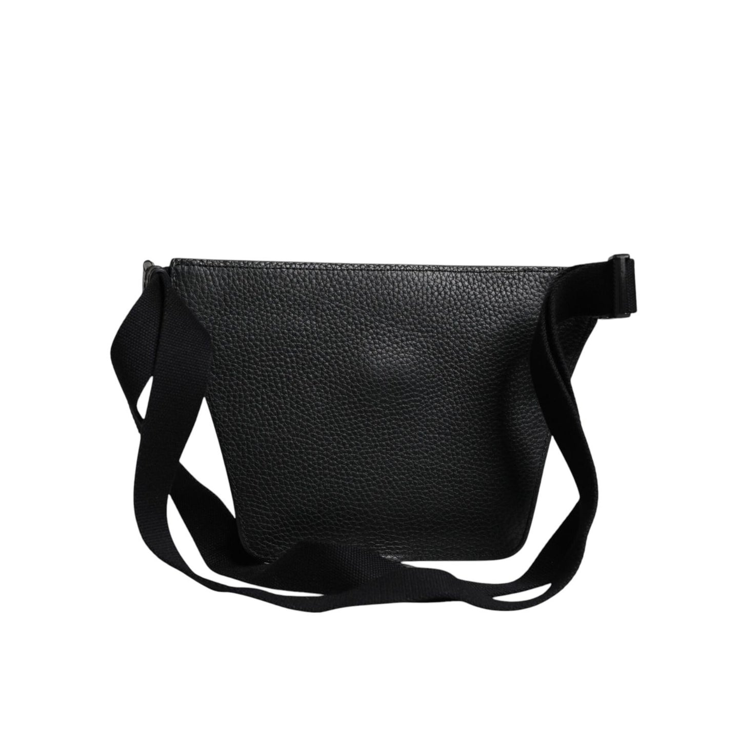 Dolce & Gabbana Black Calfskin Logo Plaque Belt Waist Men Fanny Pack Bag Dolce & Gabbana