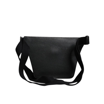 Dolce & Gabbana Black Calfskin Logo Plaque Belt Waist Men Fanny Pack Bag Dolce & Gabbana