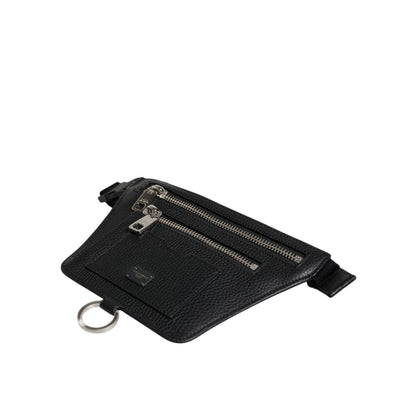 Dolce & Gabbana Black Calfskin Logo Plaque Belt Waist Men Fanny Pack Bag Dolce & Gabbana