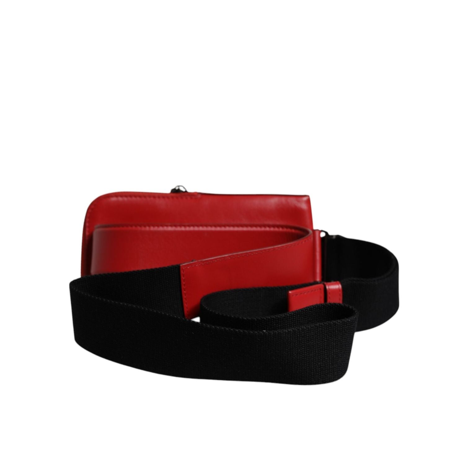 Dolce & Gabbana Red Calfskin Logo Purse Phone Belt Waist Bag