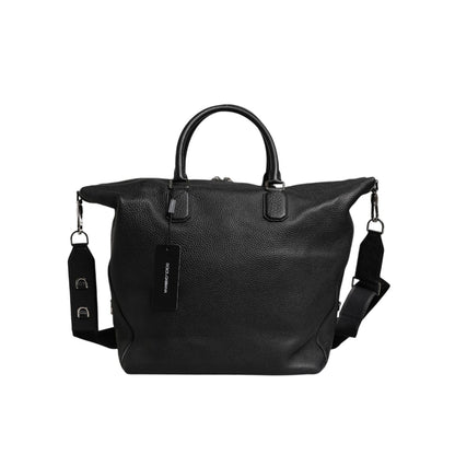 Dolce & Gabbana Black Calfskin Leather Hand Shoulder Duffle Bag