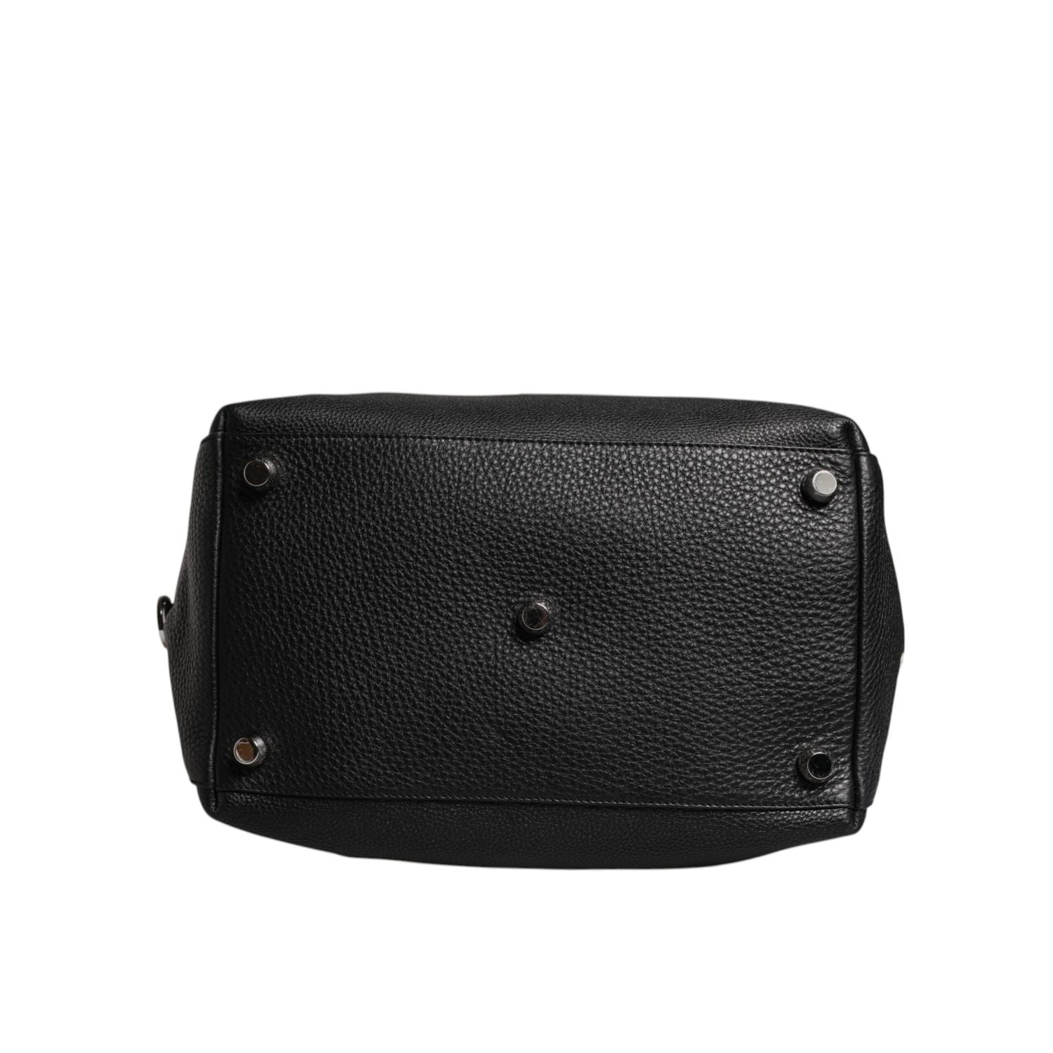 Dolce & Gabbana Black Calfskin Leather Hand Shoulder Duffle Bag