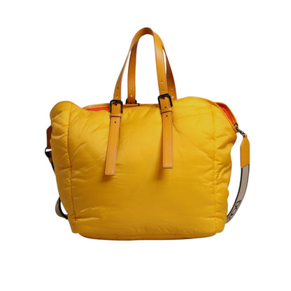 Dolce & Gabbana Yellow Orange Nylon Logo Plaque Hand Shoulder Duffle Bag Dolce & Gabbana