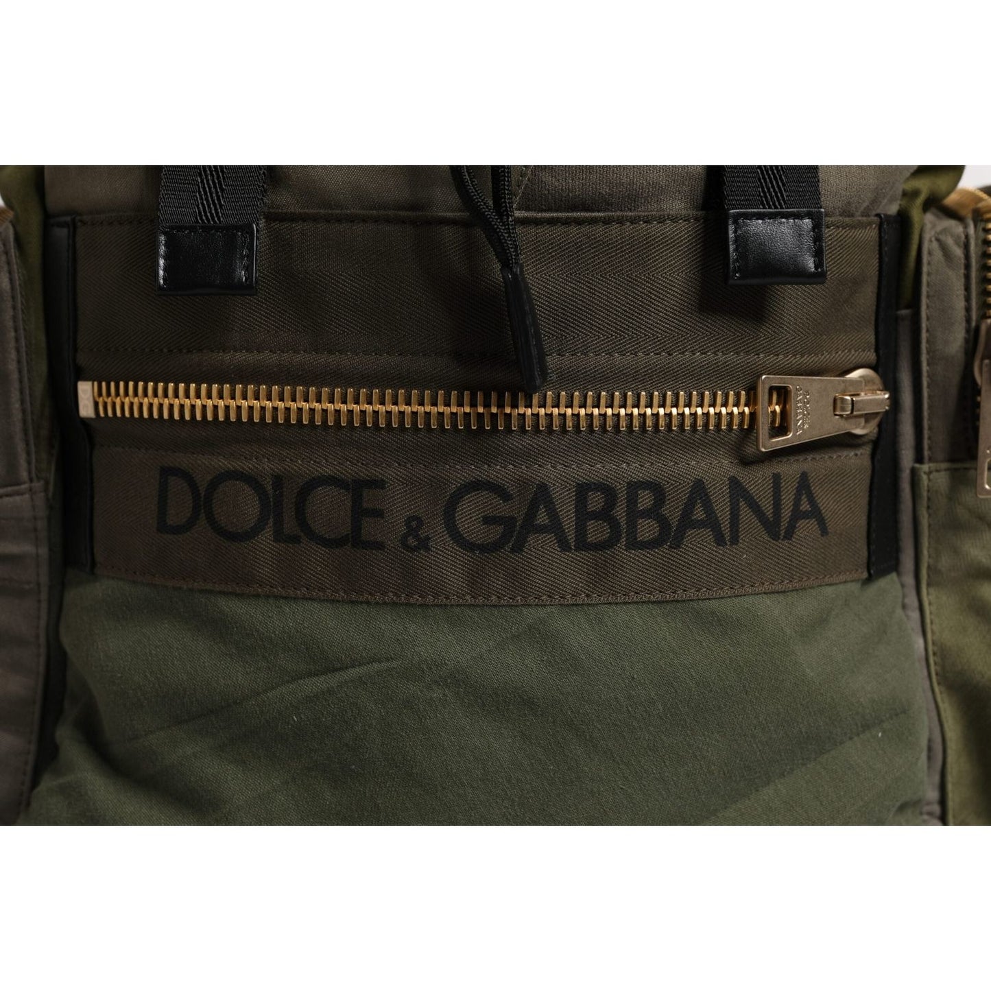 Dolce & Gabbana Military Green Patchwork Travel Backpack Bag