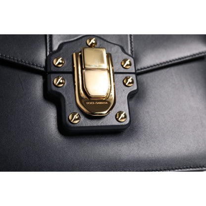 Dolce & Gabbana Black Calfskin Leather Shoulder Strap Bag Dolce & Gabbana