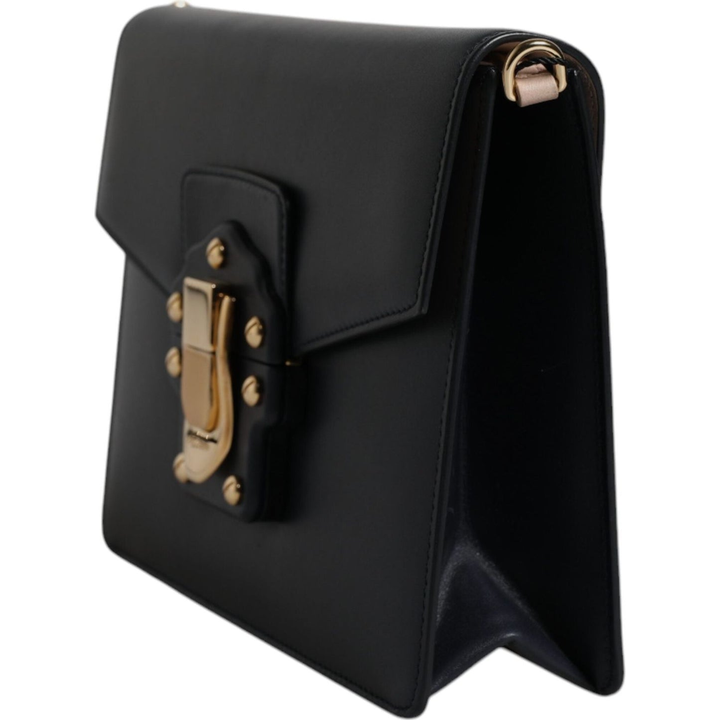 Dolce & Gabbana Black Calfskin Leather Shoulder Strap Bag Dolce & Gabbana