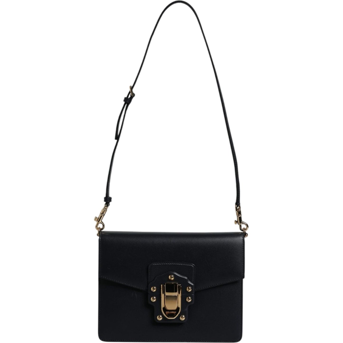 Dolce & Gabbana Black Calfskin Leather Shoulder Strap Bag Dolce & Gabbana