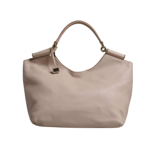 Dolce & Gabbana Light Pink Deer Leather Logo Plaque Tote Top Handle Bag Dolce & Gabbana