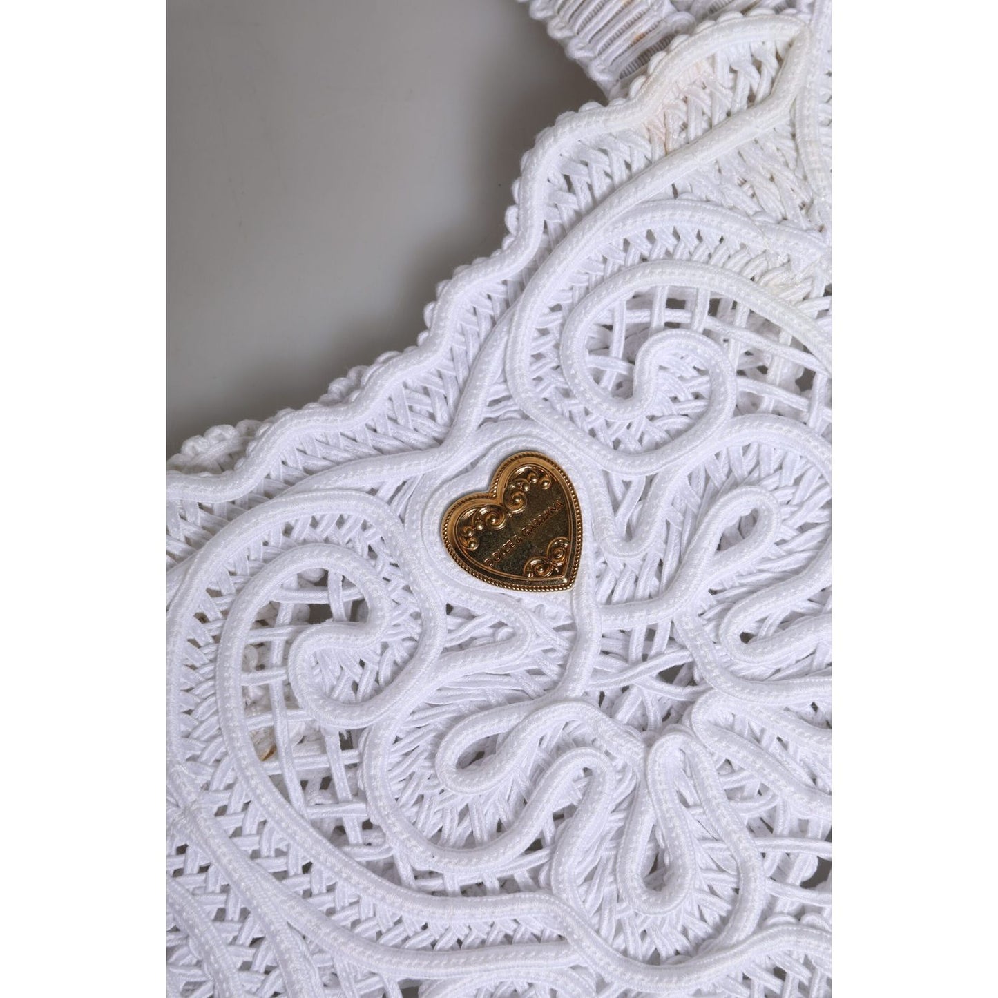 Dolce & Gabbana White Cordonetto Lace Beatrice Tote Shopping Bag Dolce & Gabbana
