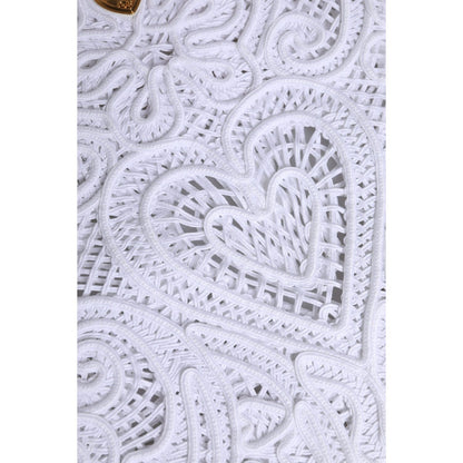 Dolce & Gabbana White Cordonetto Lace Beatrice Tote Shopping Bag Dolce & Gabbana