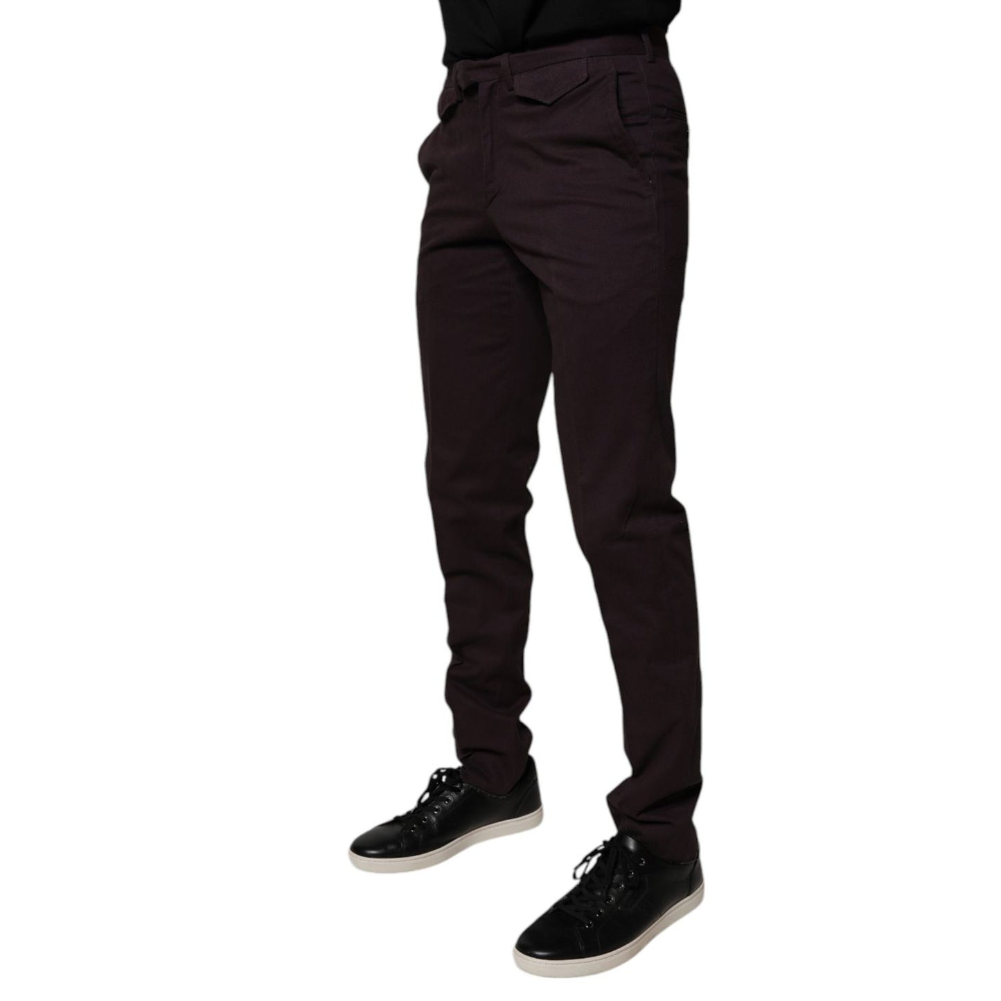 BENCIVENGA Brown Pure Cotton Slim Fit Men Dress Pants BENCIVENGA
