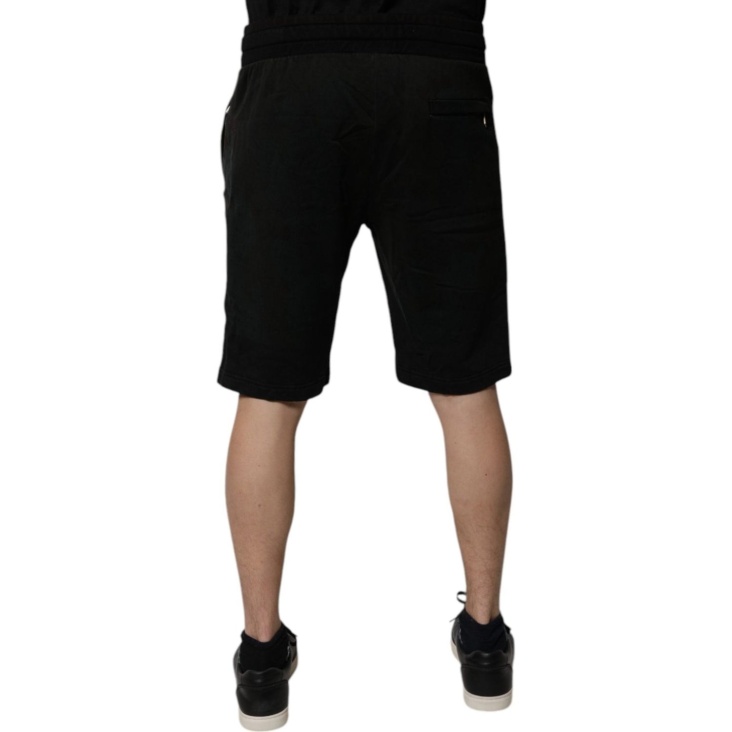 Dolce & Gabbana Black Cotton Sweatshorts Men Bermuda Shorts