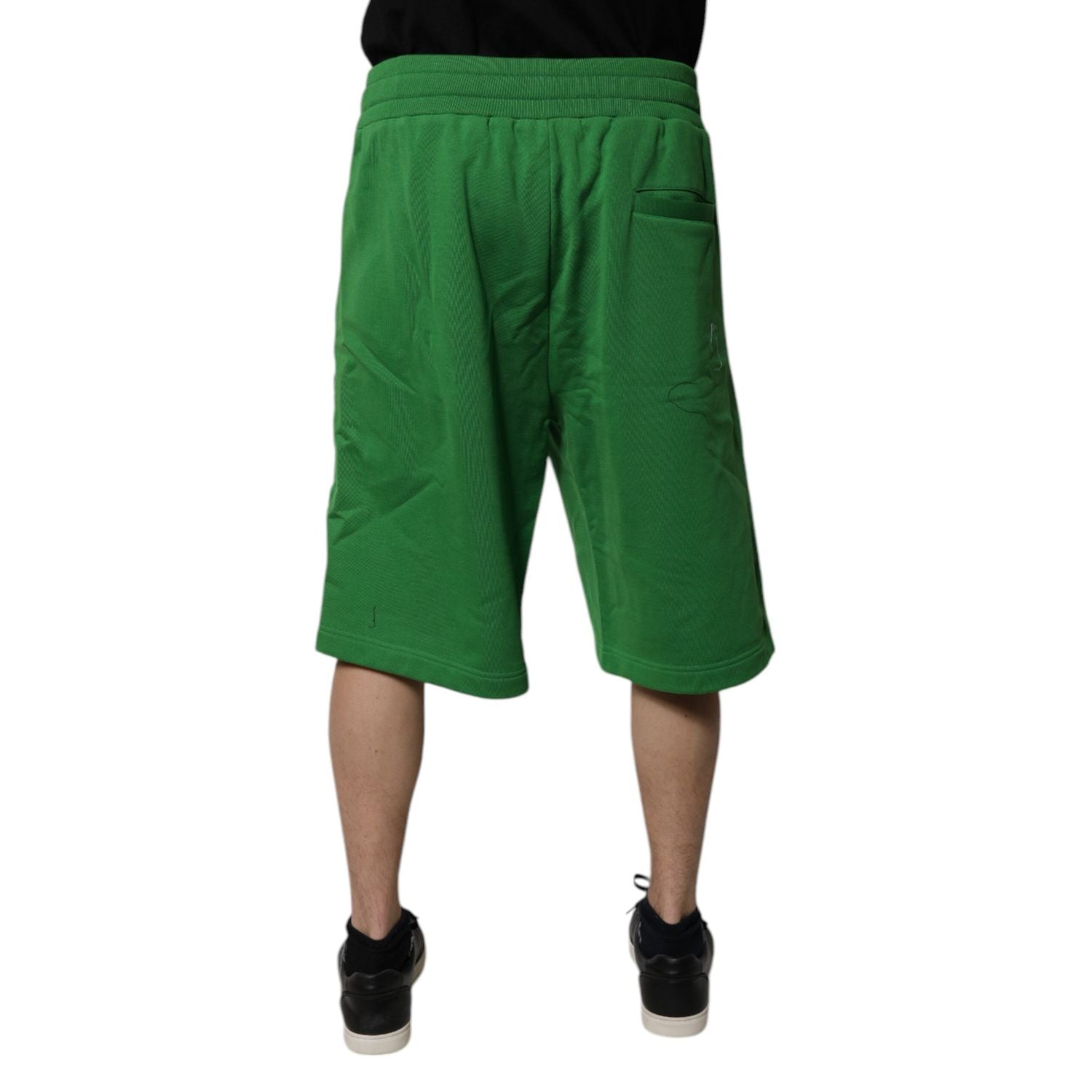 Dolce & Gabbana Green Cotton Men Sweatshorts Bermuda Shorts