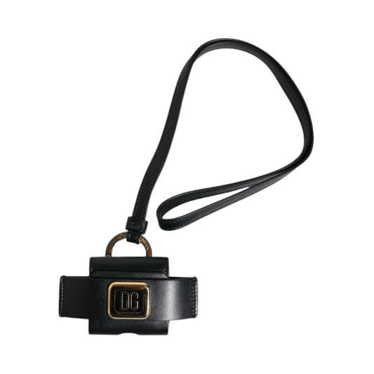 Dolce & Gabbana Black Leather Strap Gold Metal Logo Plaque Airpods Case 1728,67345645728,Accessories,Airpod Holders - Other Accessories - Accessories,Black,Dolce & Gabbana,Material: 100% Leather,Men,Men - Accessories,New with tags,Other - Men - Accessorie