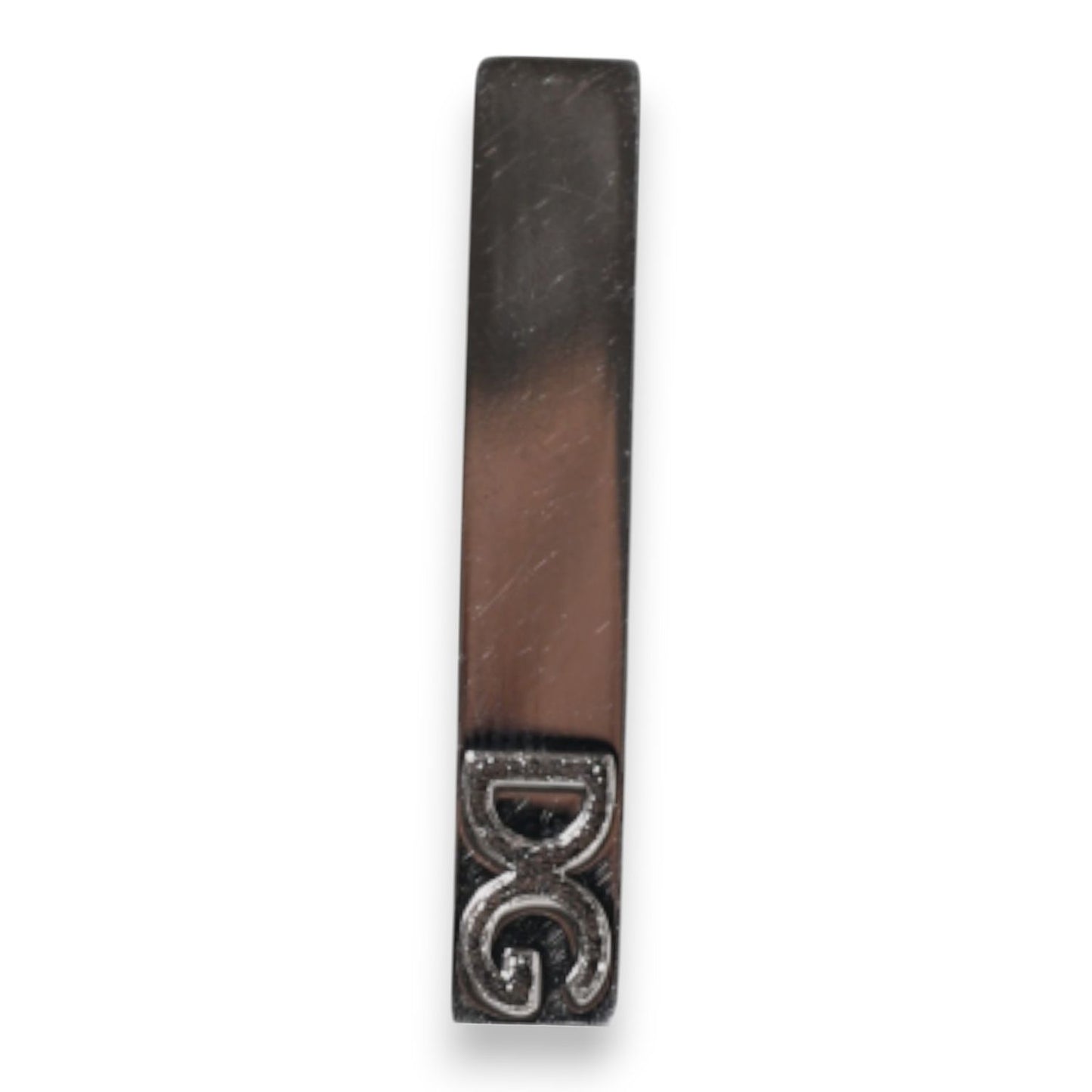 Dolce & Gabbana Silver Tone Brass Logo Branded Tie Clip Bar