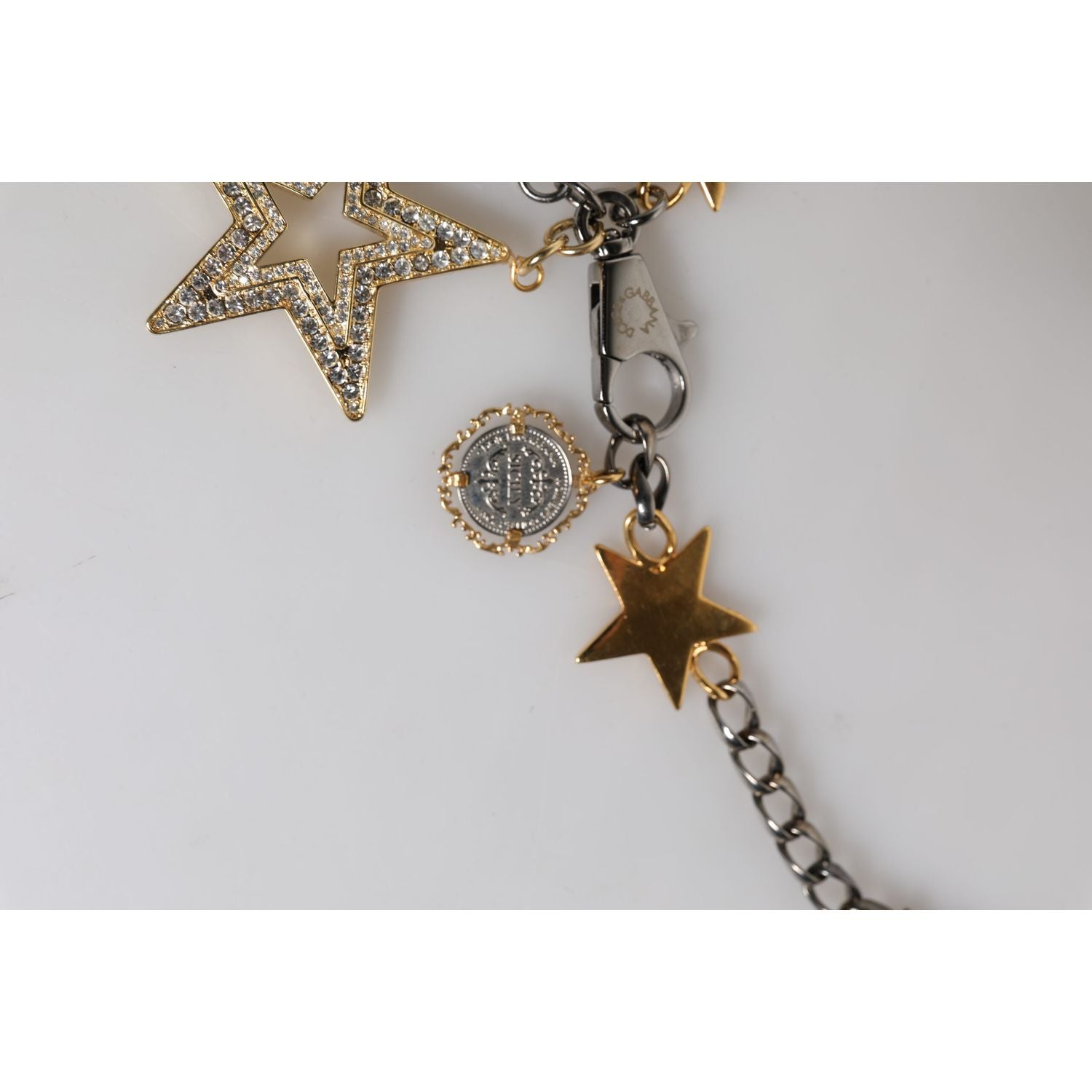 Dolce & Gabbana Silver Gold Brass Embellished Waist Chain Belt