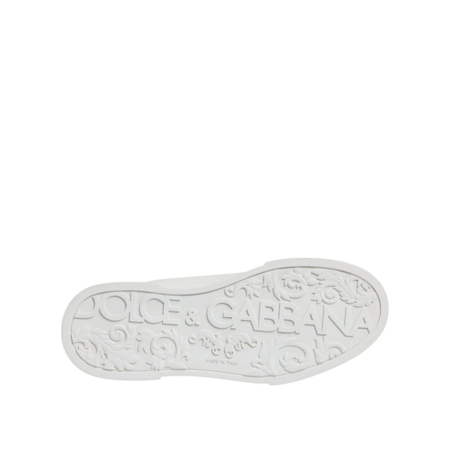 Dolce & Gabbana White Leather DG Logo Low Top Sneakers Shoes