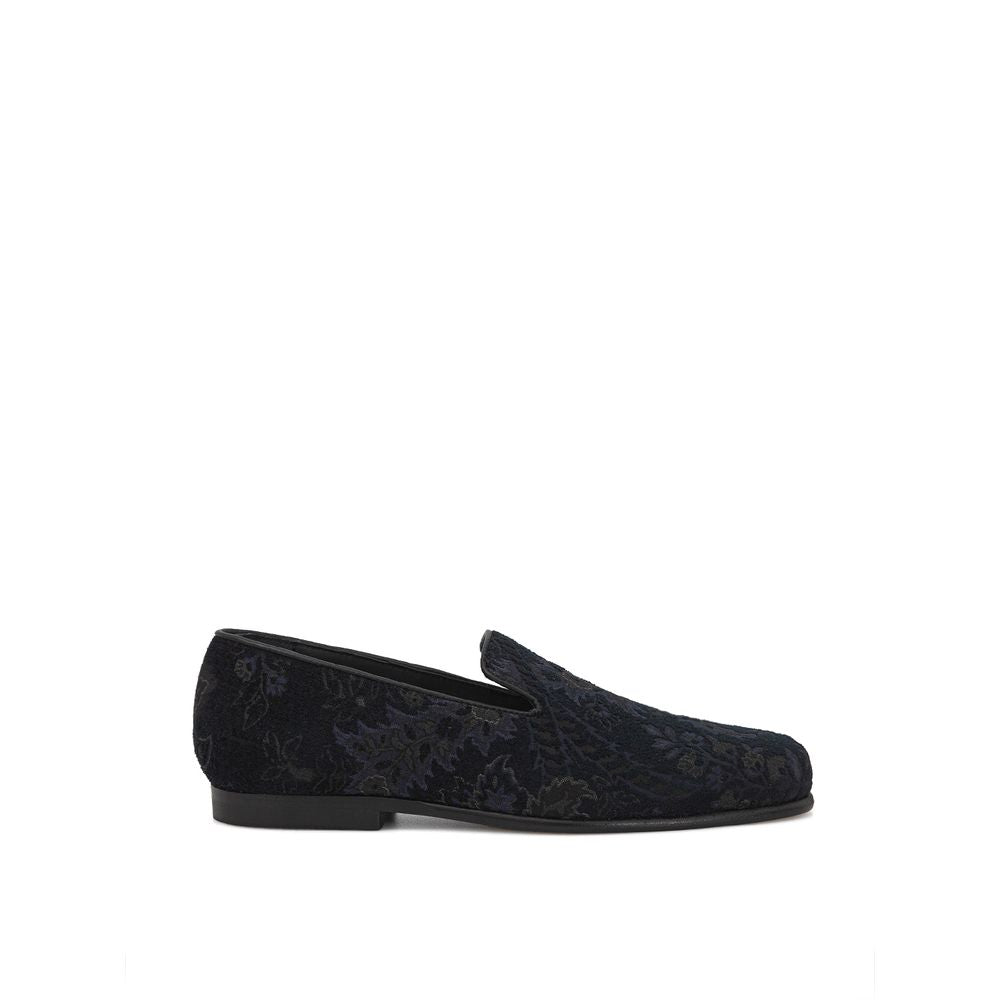 Etro Blue Leather Slip-On Loafers