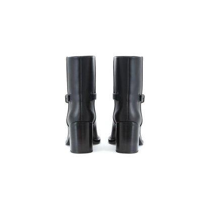 Burberry Black Leather Ankle Boots Burberry