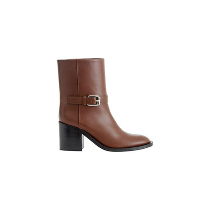 Burberry Brown Leather Ankle Boots Burberry