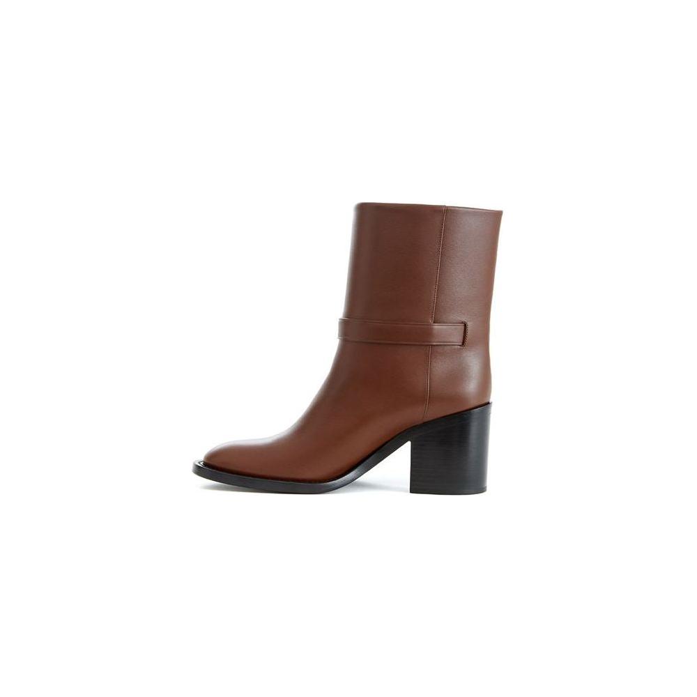 Burberry Brown Leather Ankle Boots Burberry
