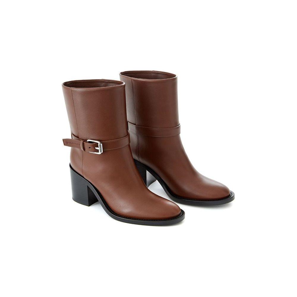 Burberry Brown Leather Ankle Boots Burberry