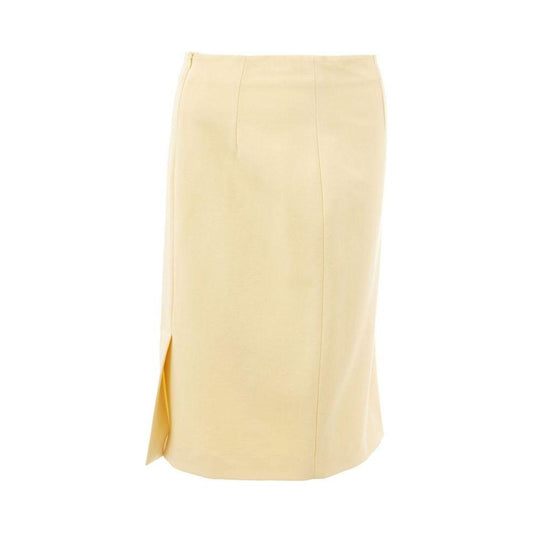 Lardini Yellow Viscose Midi Skirt Lardini