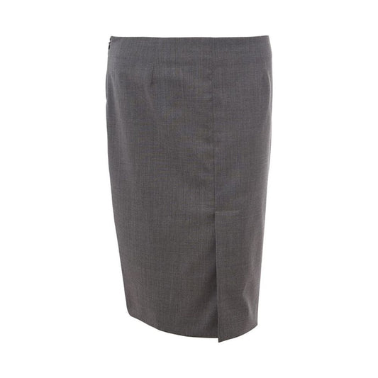 Lardini Gray Wool Midi Skirt Lardini