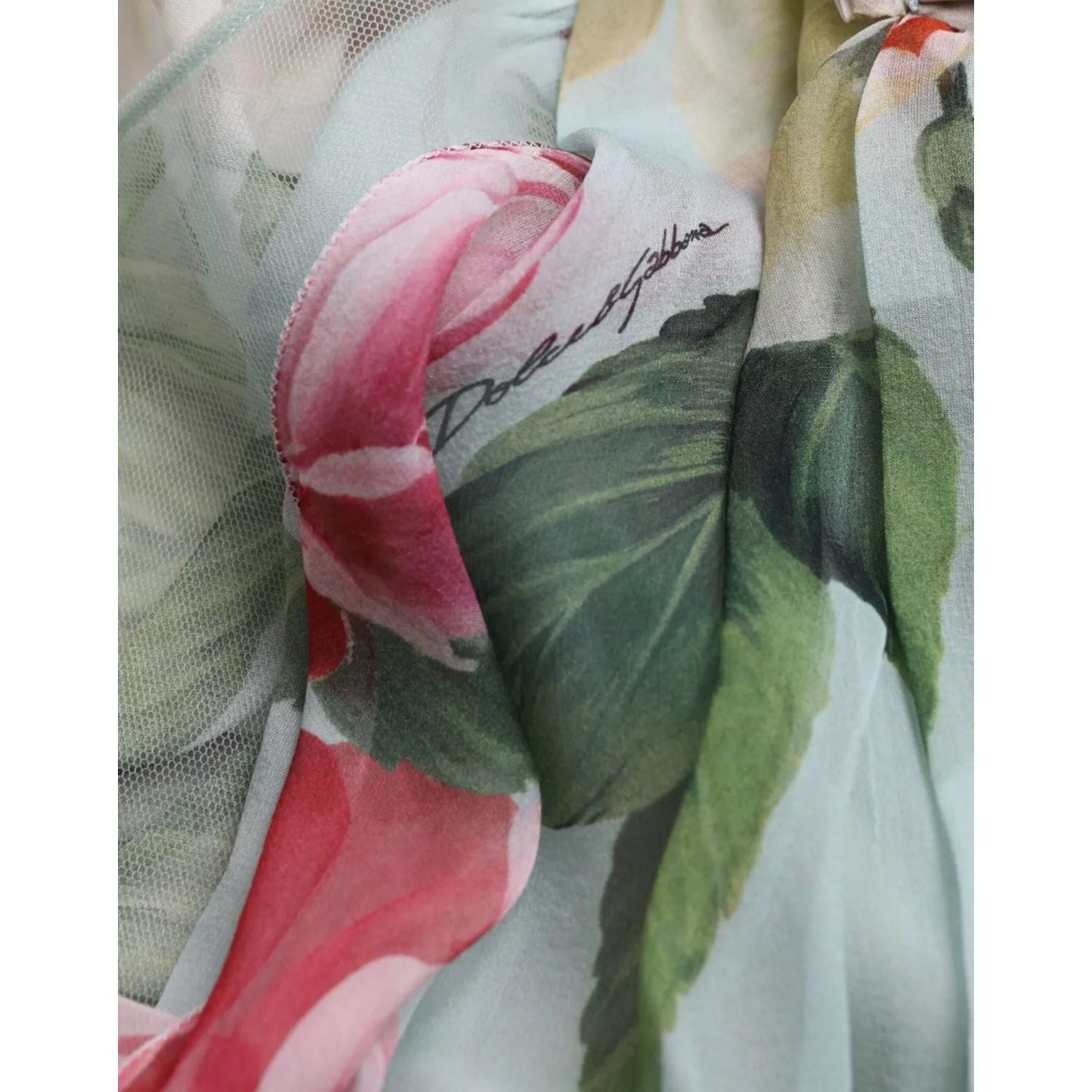 Dolce & Gabbana Blue Floral Print Tiered Long Maxi Dress