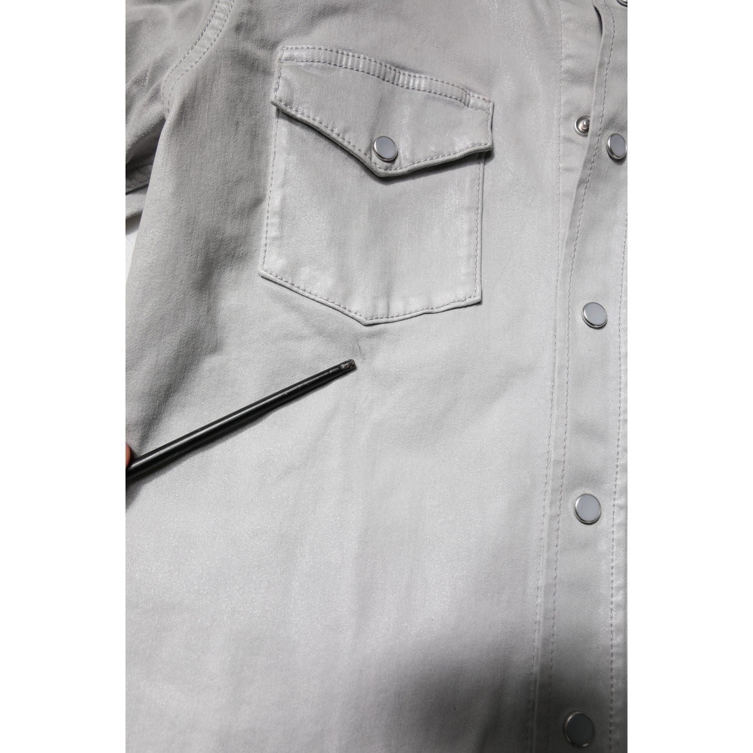 Dolce & Gabbana Metallic Gray Cotton Button Down Shirt